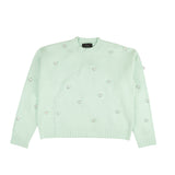 Mint Green Knit Marble Studder Cashmere Sweater