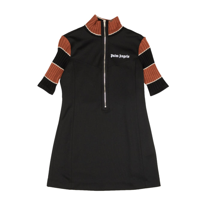 Black Zip Turtleneck Mini Dress