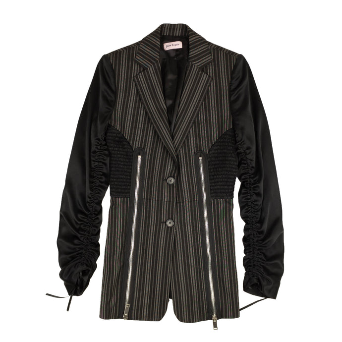 Black Stripe Cinched Blazer