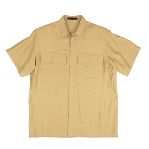 Camel Short Sleeve Crepe Shirt