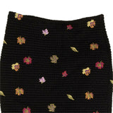 Black Embroidered Leaves Skirt