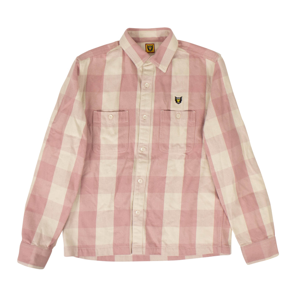Pink And White Check Button Down Shirt