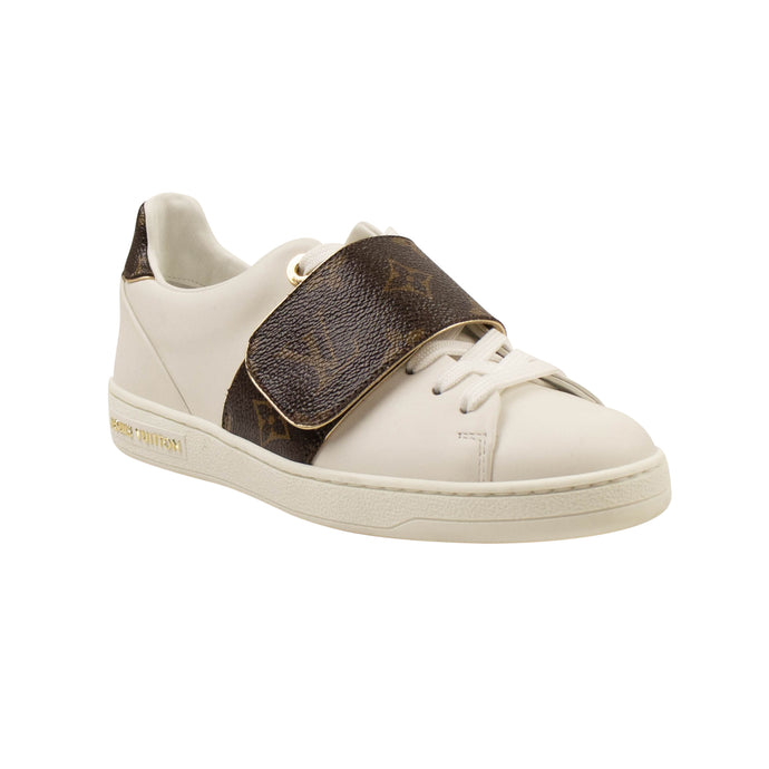 White Brown Leather Stellar Strap Sneakers