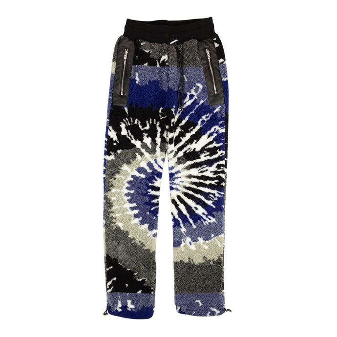 Amiri Tie-Dye Polar Fleece Sherpa Pants - Blue/Black