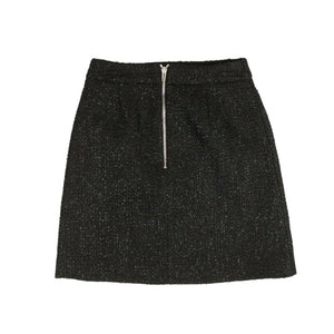 Black Boucle Mini Skirt