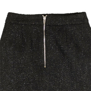 Black Boucle Mini Skirt