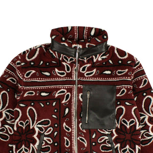 Red Printed Bandana Fleece Jacket