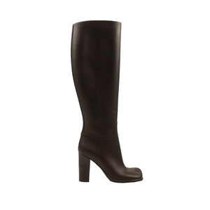 Brown Storm Square Toe Knee High Boots