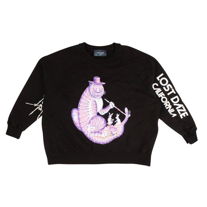 Black Mad Cat Crewneck Sweatshirt