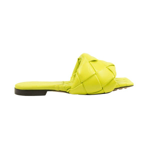 Kiwi Yellow Woven Lido Flat Sandals