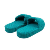 Teal Resort Geometric Sponge Slides Slippers