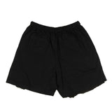 Black Frayed Edge Cotton Drawstring Shorts