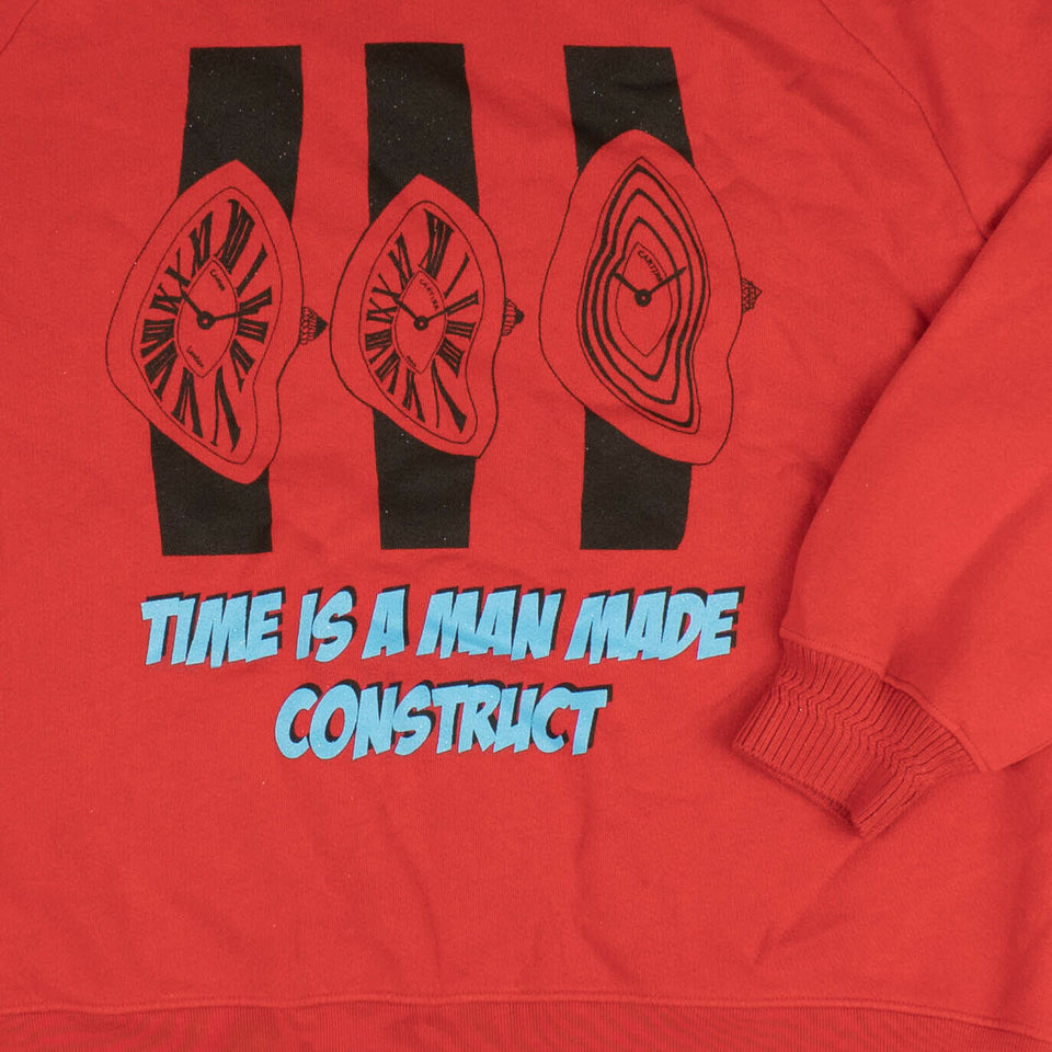 Red And Blue Time Crew Pullover Sweatshirt