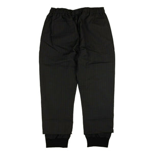 Black Pinstripe Drawstring Pants