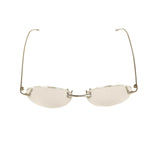 Silver Rimless Round Eyeglasses
