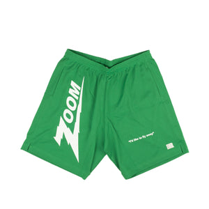 Green White Logo Mesh Shorts