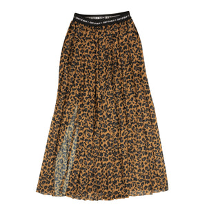 Brown Leopard Graphic Print Skirt