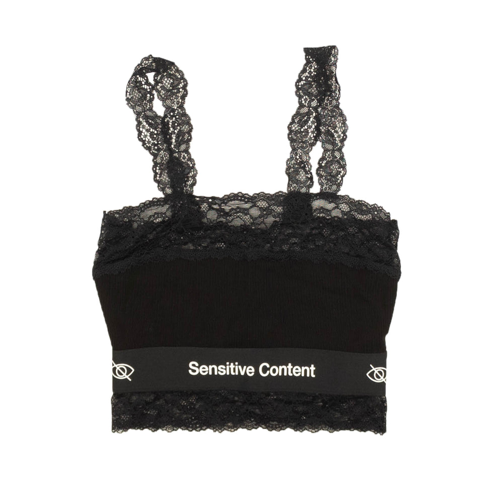 Black Lace Sensitive Content Black Lace Crop Top