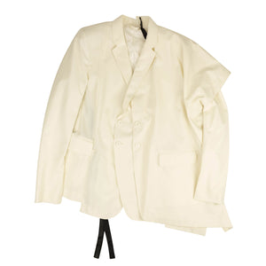 White Asymmetric Suit Jacket Blazer