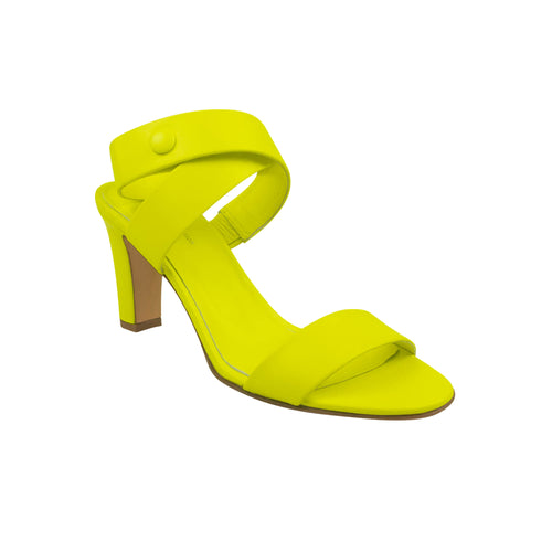 Neon Yellow Twist Strap Heels