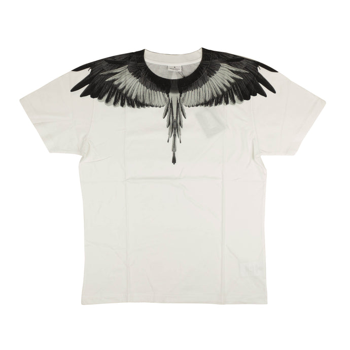 White Short Sleeve Grey Wings T-Shirt