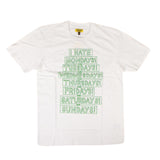 White And Green "I Hate" Short Sleeve T-Shirt
