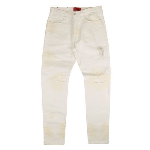 424 On Fairfax Distressed Jeans - White
