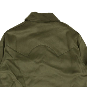 Green Boxy Wool Logo Jacket