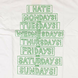 White And Green "I Hate" Short Sleeve T-Shirt