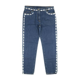 Blue Couture Paint Stitching Jeans