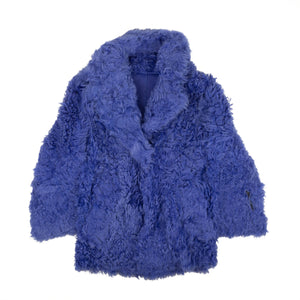 Blue Shearling Fur Coat