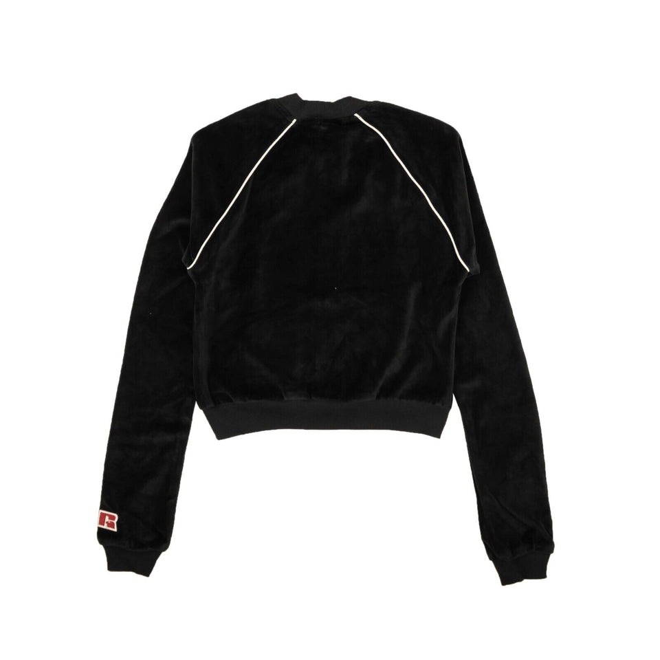 Black Chenille Logo Zip-Up Sweatshirt