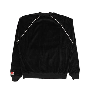 Black Velour Zip-Up Sweatshirt
