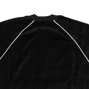Black Velour Zip-Up Sweatshirt