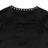 Black Nailhead Logo Bunny Silk Dress