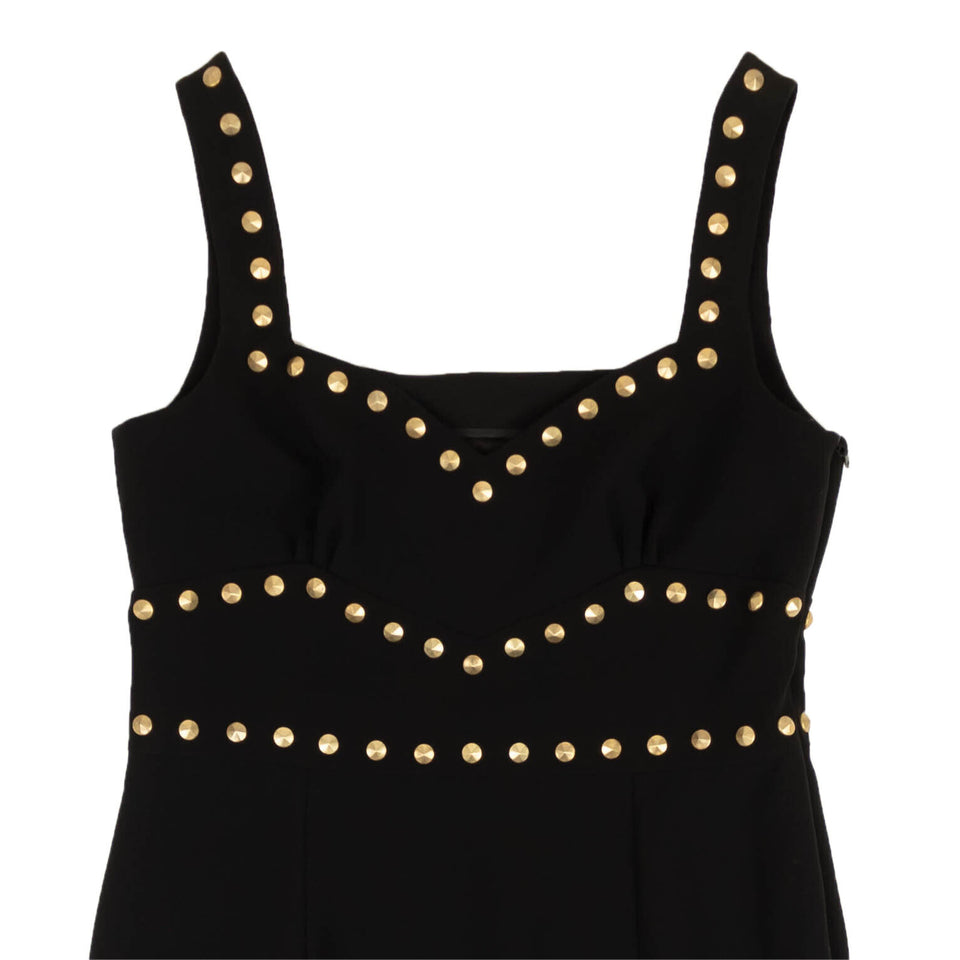 Black Gold Stud Accent Sweatheart Dress