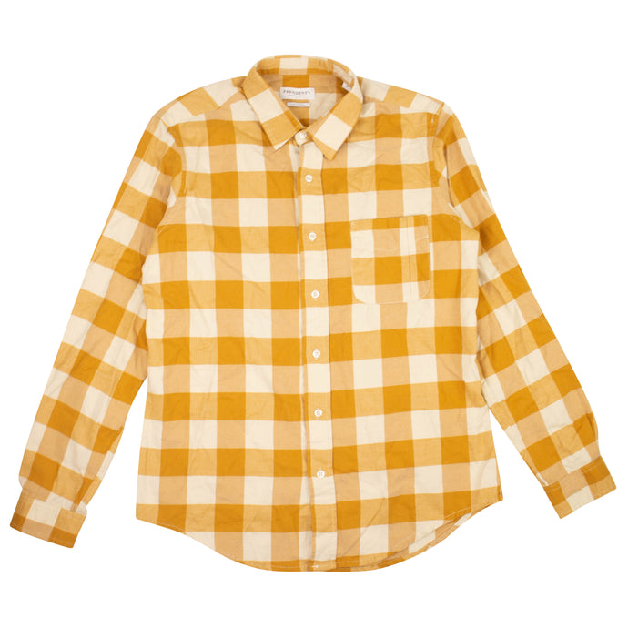 Yellow Curry Chatham Soft Check Flannel Shirt