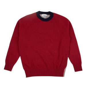 Red And Grey Pullover Crewneck Sweater