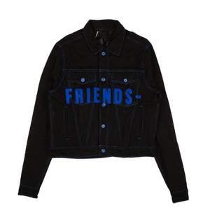 FreindsDenimJacket_Blue Black/Blue Vlone Friends Embroidery V Graphic Jacket