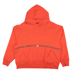 Orange Horizontal Zipper Hoodie