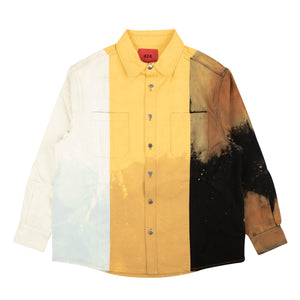 Multi Colorblock Denim BUtton Down Shirt