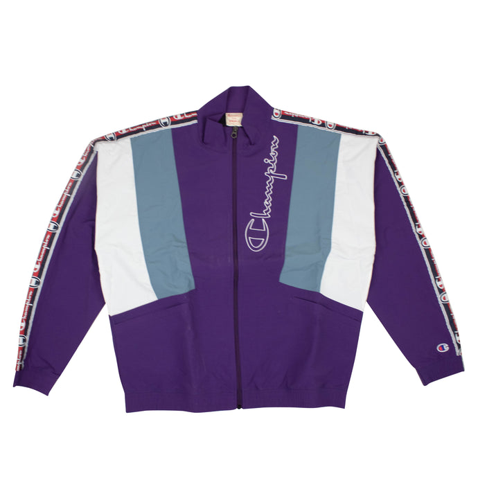 Purple Zip Embroidered Track Top