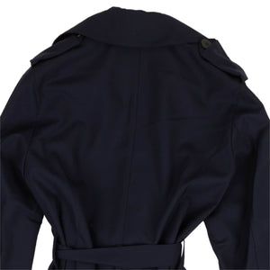 Navy Blue Long Wool Blend Jacket