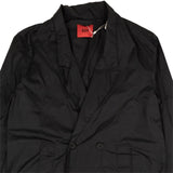 Black Nylon Double-Breasted Jacket