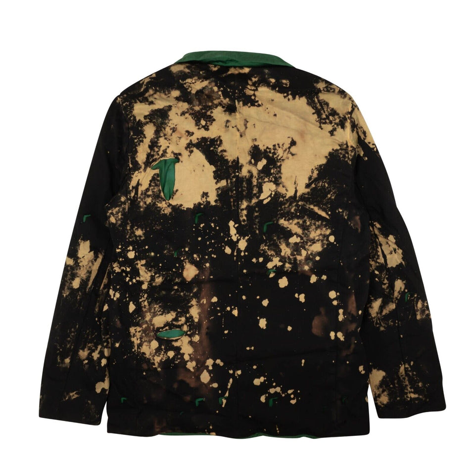 Black And Green Distressed Bleached Blazer