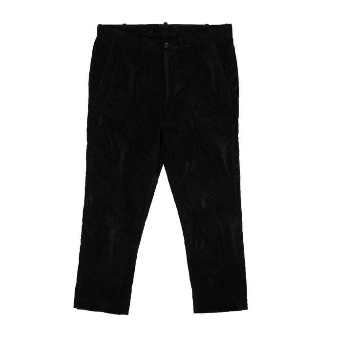 Black Textured Pants