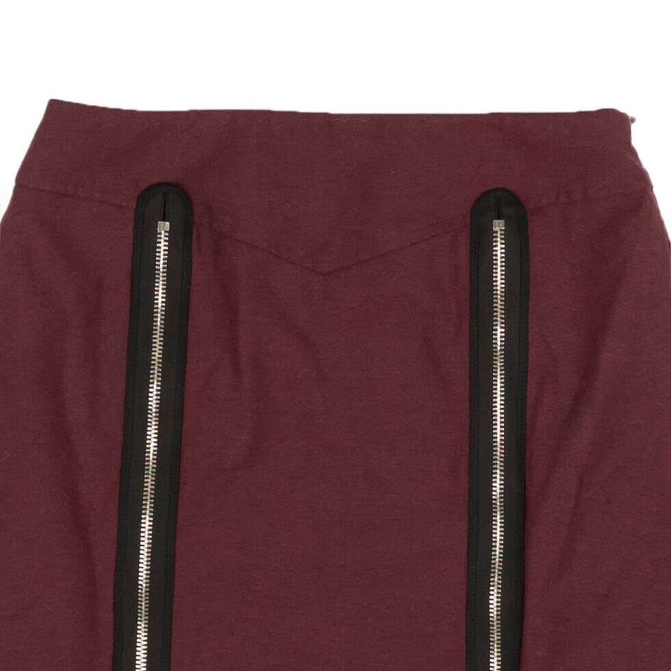 Maroon Wool Blend Miniskirt