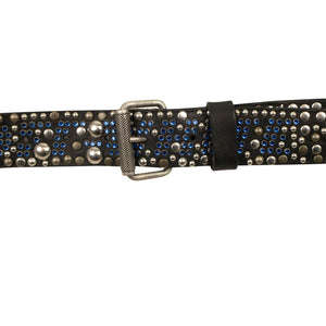Black Leather Silver Stud Belt