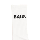 White 2 Pack Ribbed Logo Socks