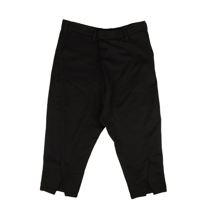 Black Slit Front Short Pants